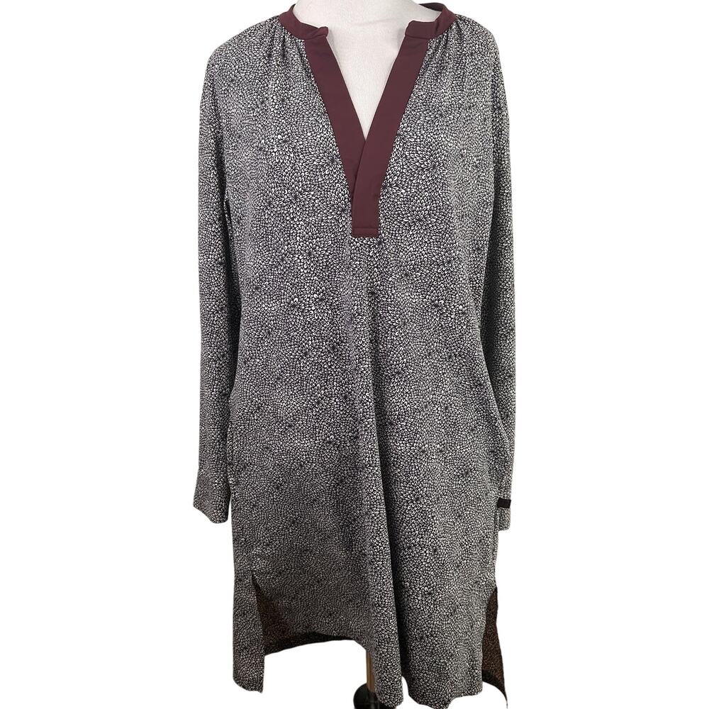 Lululemon Effortless Plush Petal Grey & Maroon Soft Stress Dress